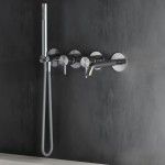 Concealed single lever bath tap C35 2 outlets